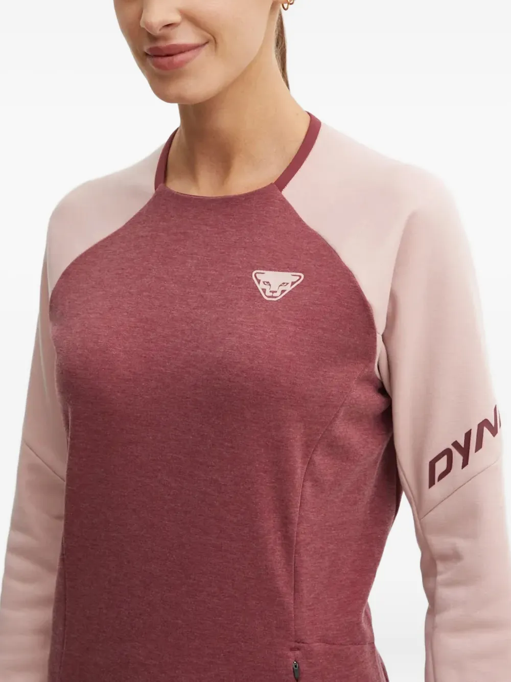 Dynafit Tow-toned Long-sleeve Sweatshirt In Pink
