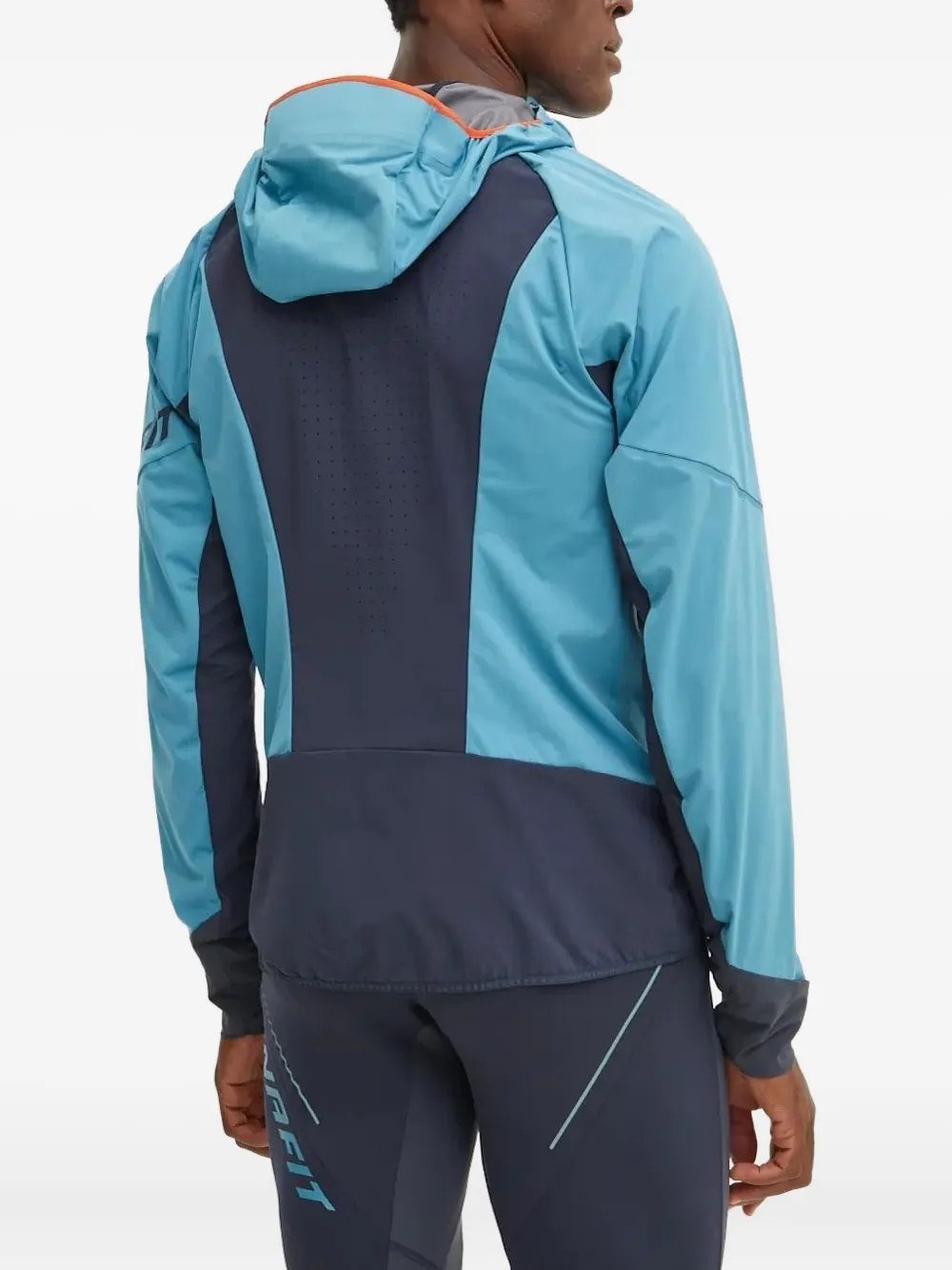 Dynafit Hooded Panelled Lightweight Jacket In Blue