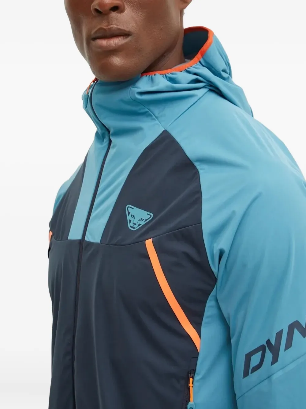 Dynafit Hooded Panelled Lightweight Jacket In Blue