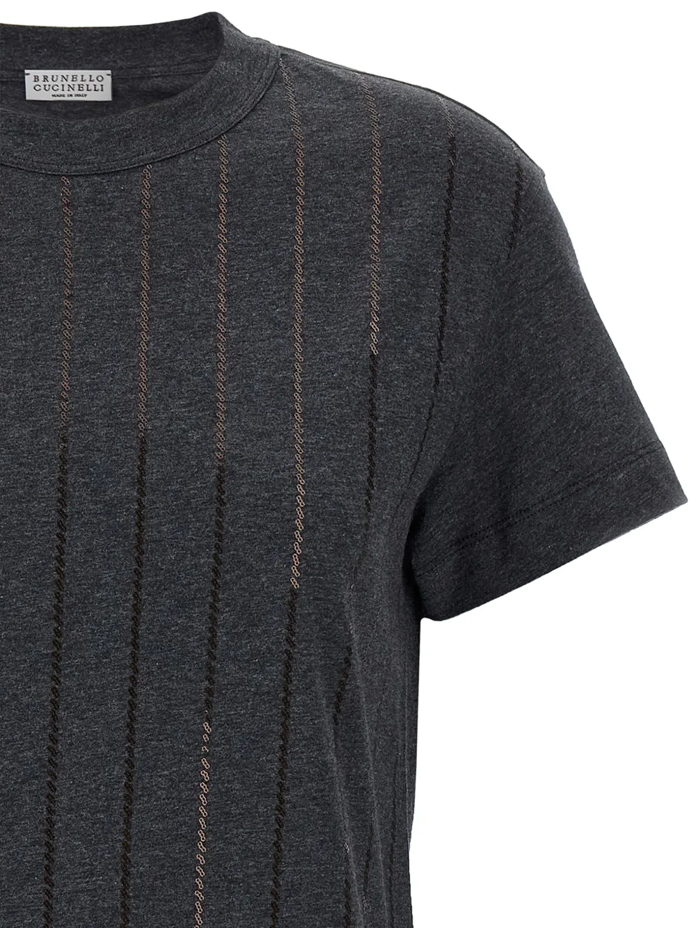 Brunello Cucinelli T-shirt met pailletten Grijs