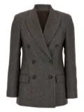 Brunello Cucinelli tweed double-breasted blazer - Brown