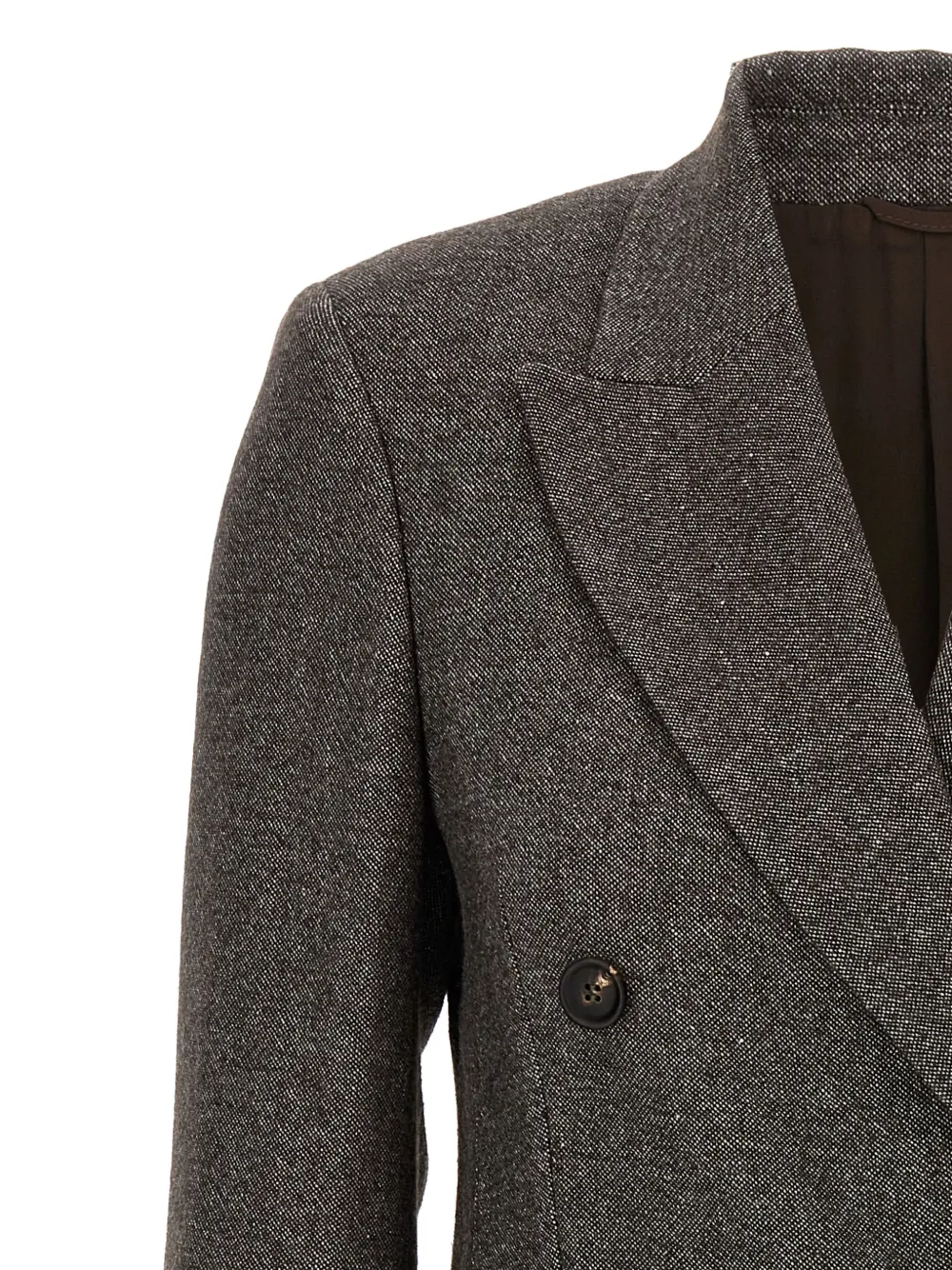 Brunello Cucinelli Blazer met dubbele rij knopen Bruin