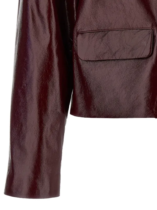 Self-Portrait Cropped Jacket | Red | FARFETCH BH