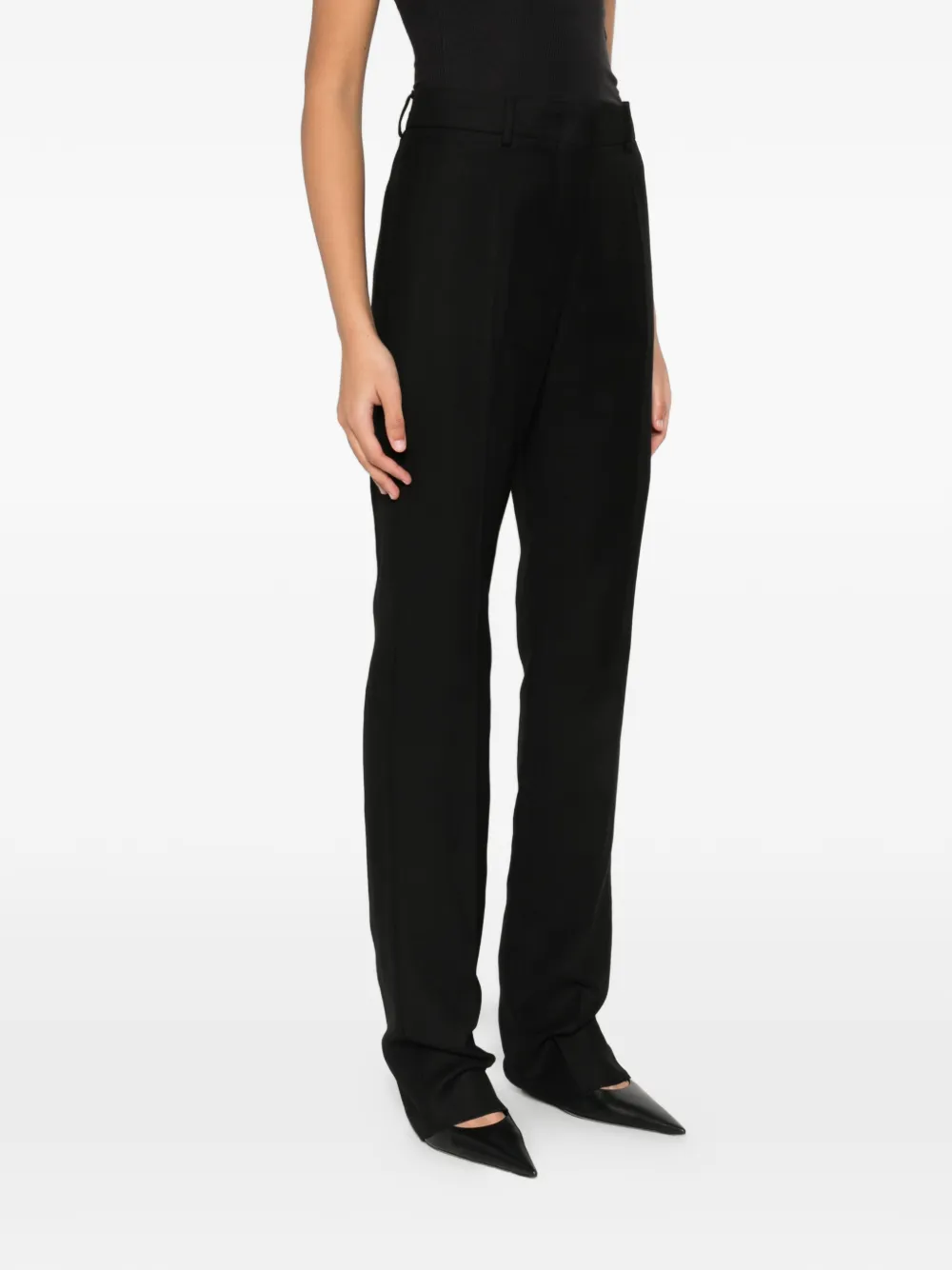 Sportmax Broek met geplooide voorkant Zwart