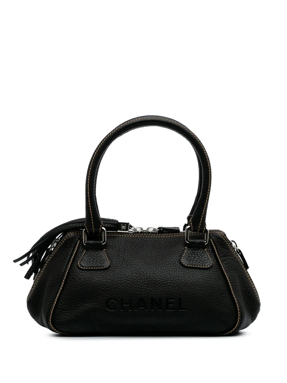 CHANEL Pre-Owned 2003-2004 Medium Pebbled Calfskin LAX Tassel handbag CHANEL Pre-Owned 2003-2004 Medium Pebbled Calfskin LAX Tassel handbag