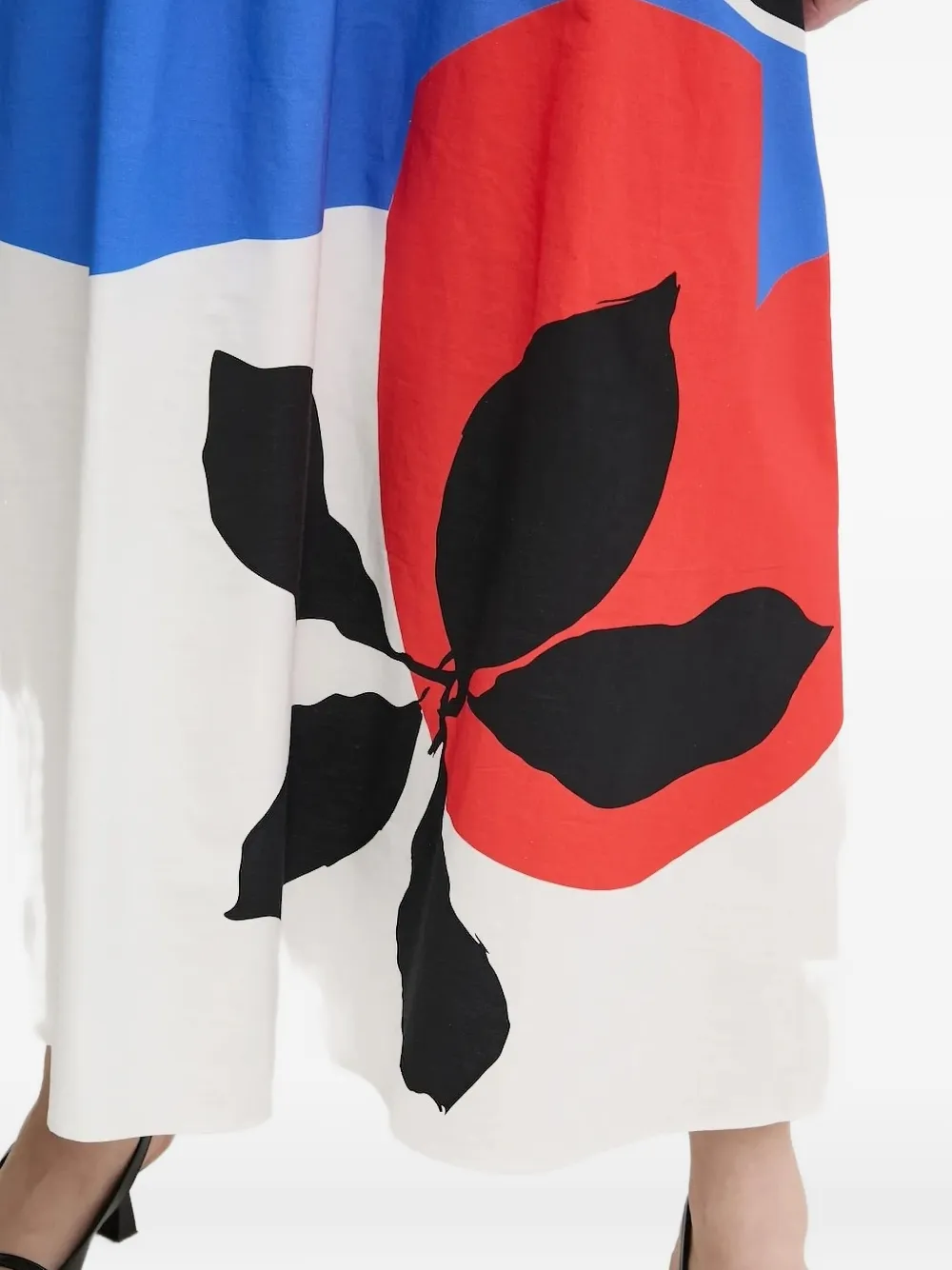 Desigual abstract-print elasticated-waist midi skirt Wit