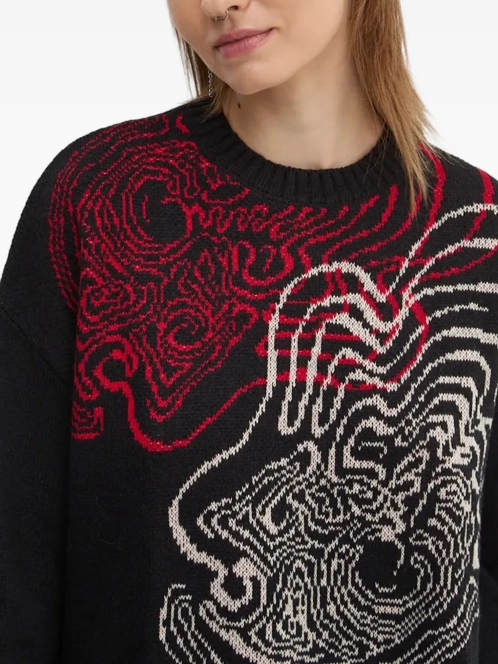 Desigual Crew-neck Sweater In Black