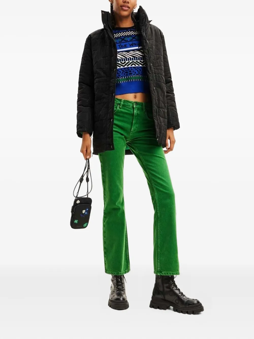 Desigual quilted-logo padded coat | Single Breasted Coats | Image 2