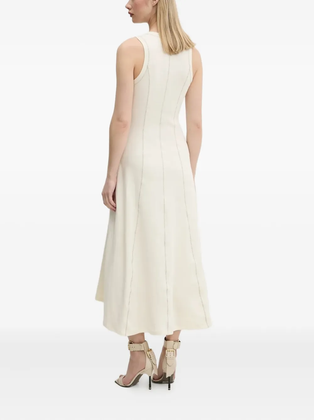 Desigual Mouwloze midi-jurk met stiksel Wit