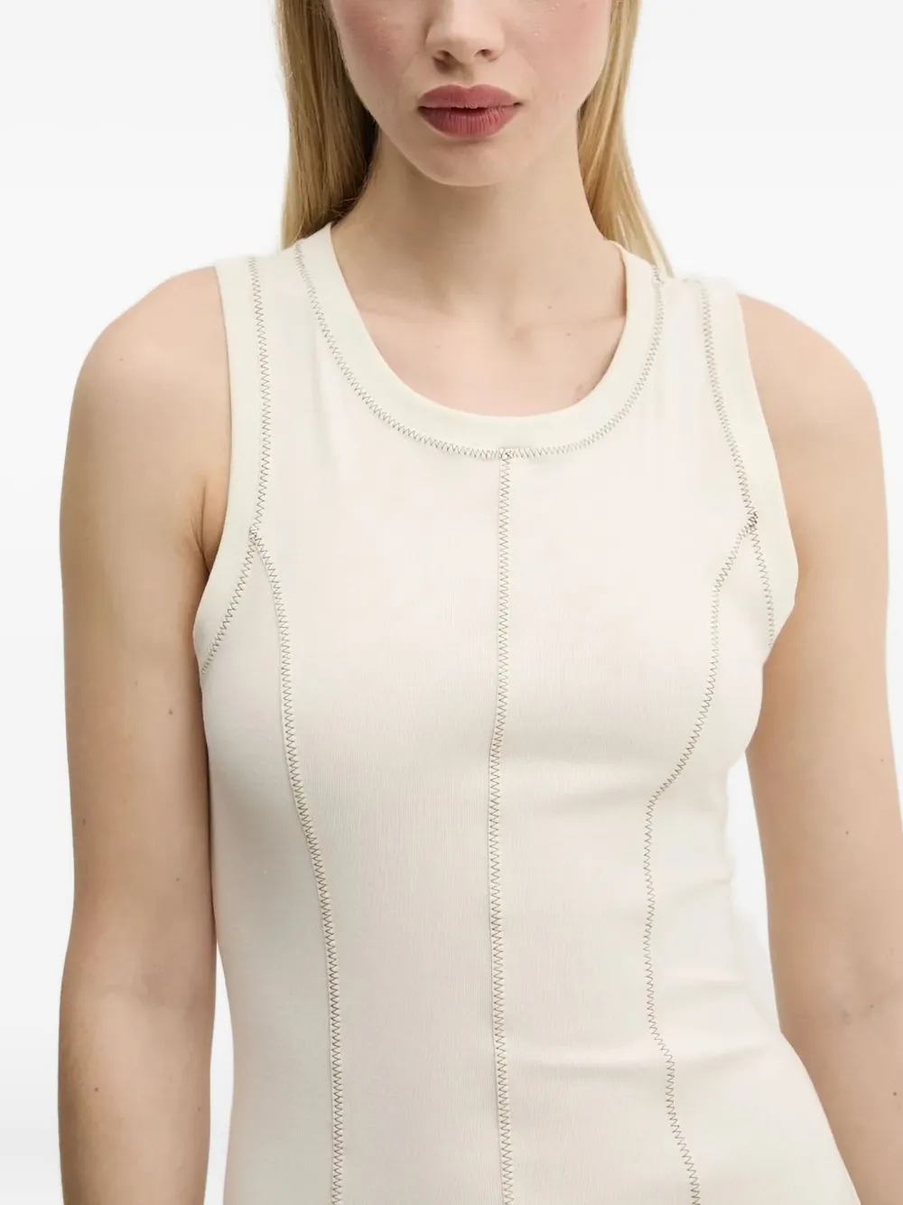 Desigual Mouwloze midi-jurk met stiksel Wit