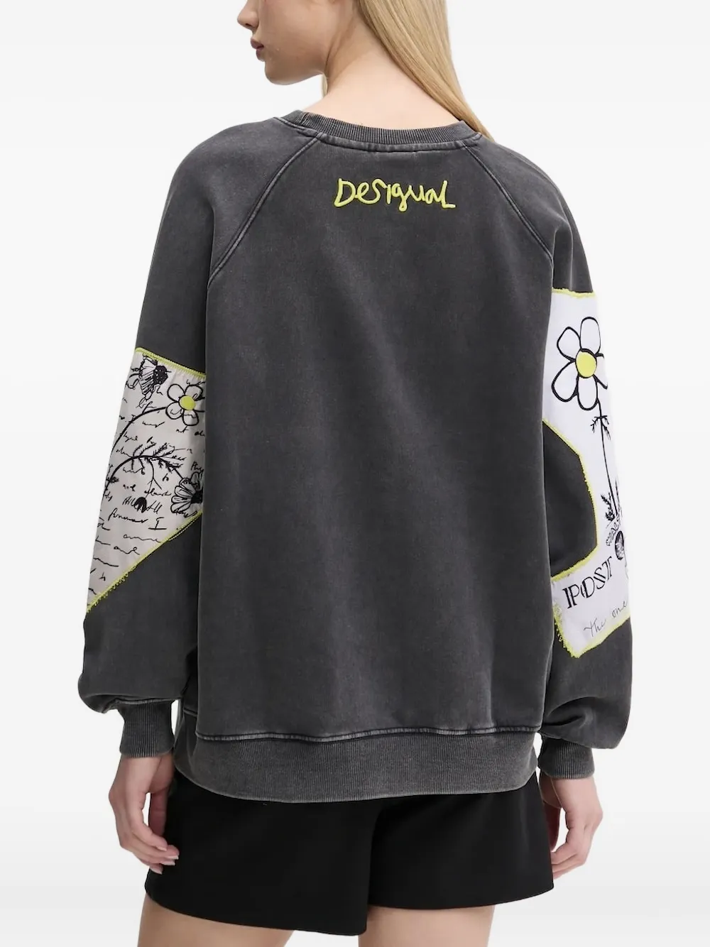 Desigual Minnie Mouse Graphic Sweatshirt In Black