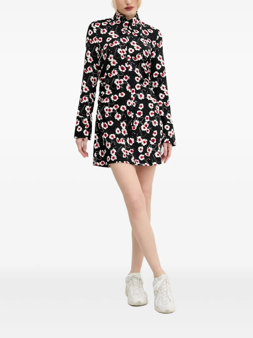 Desigual Mini-blousejurk met bloemenprint en kraag Zwart