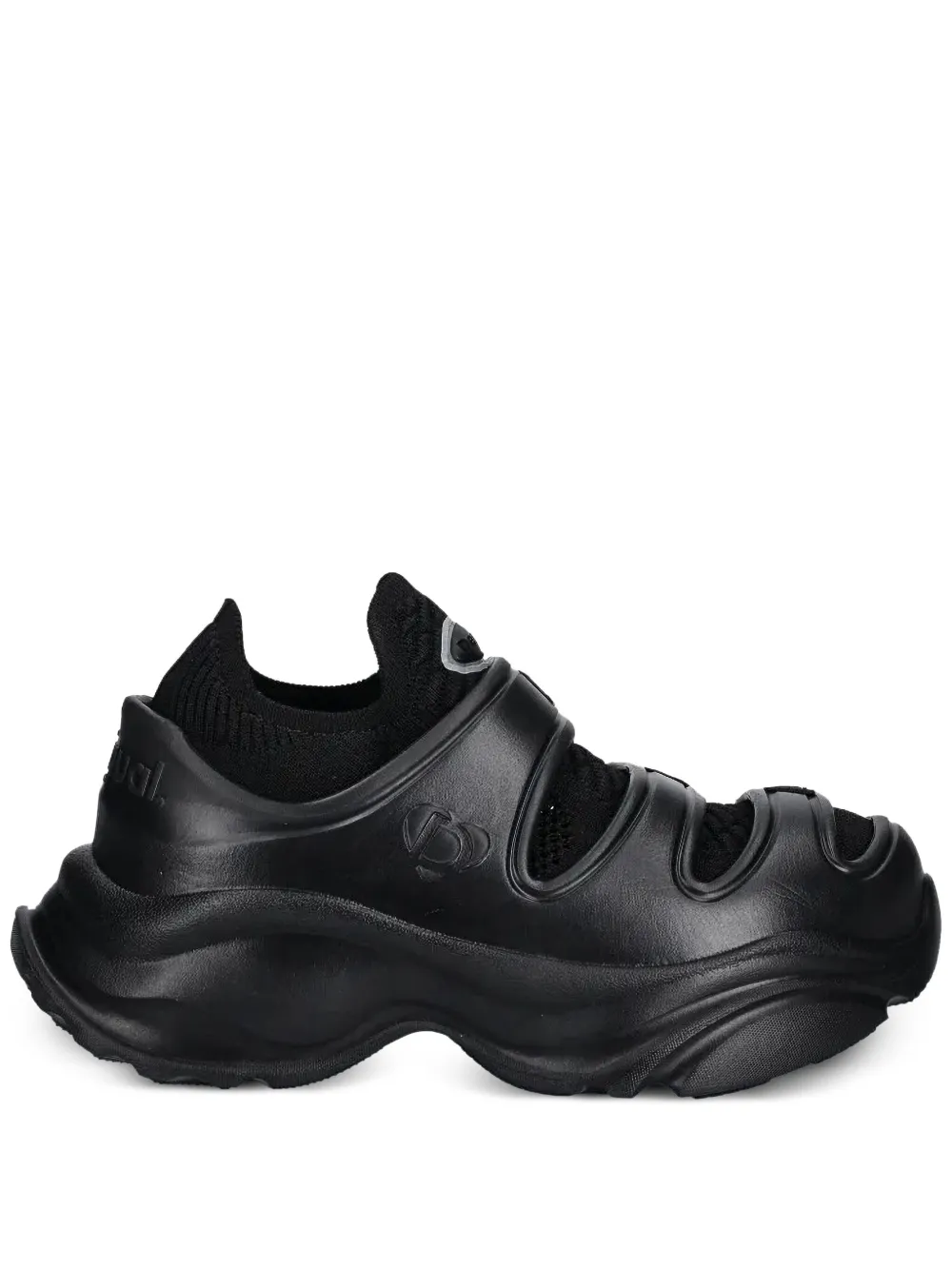 Desigual strap-detail knitted sneakers Black
