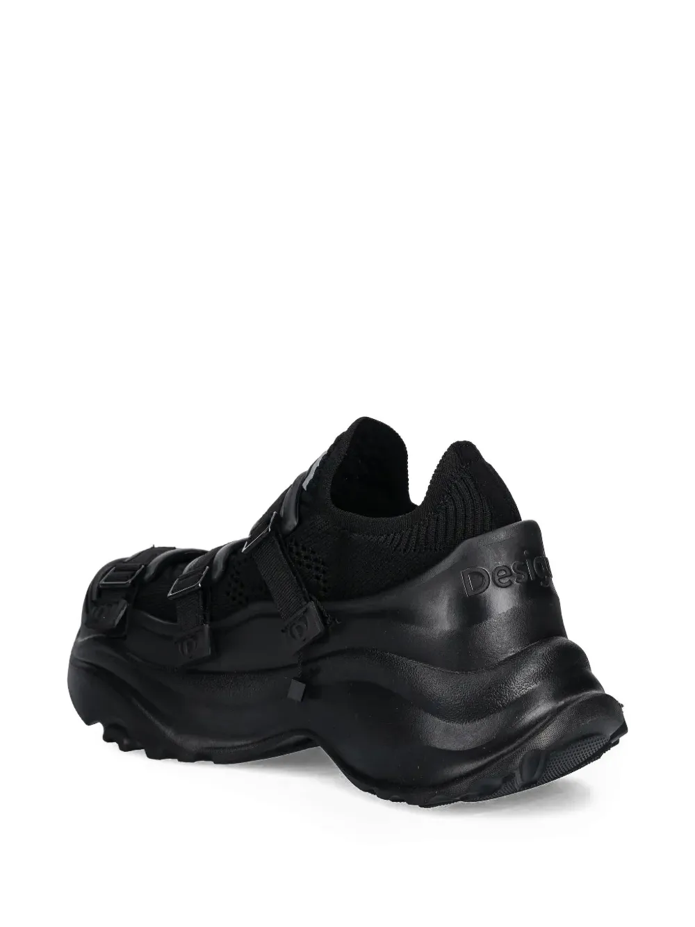 Desigual strap-detail knitted sneakers Black