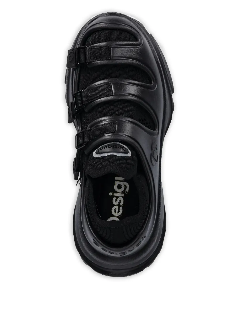 Desigual strap-detail knitted sneakers Black