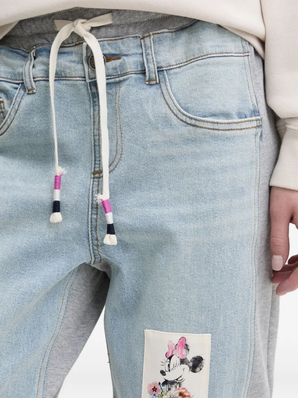 Desigual Floral-patch Joggers In Blue