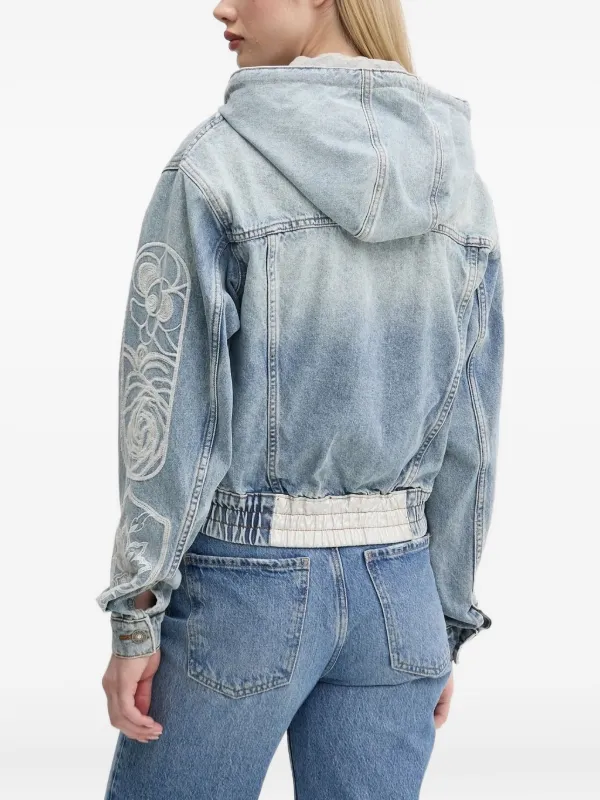 Desigual Veste En Jean à Fleurs Brodées FARFETCH MA