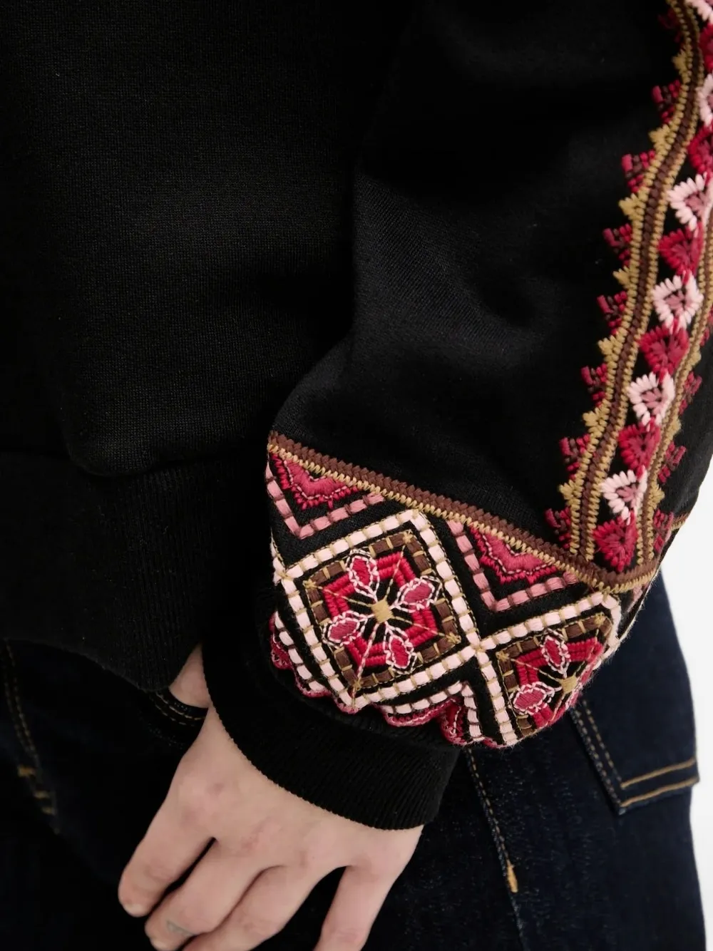 Desigual Sweater met borduurwerk Zwart