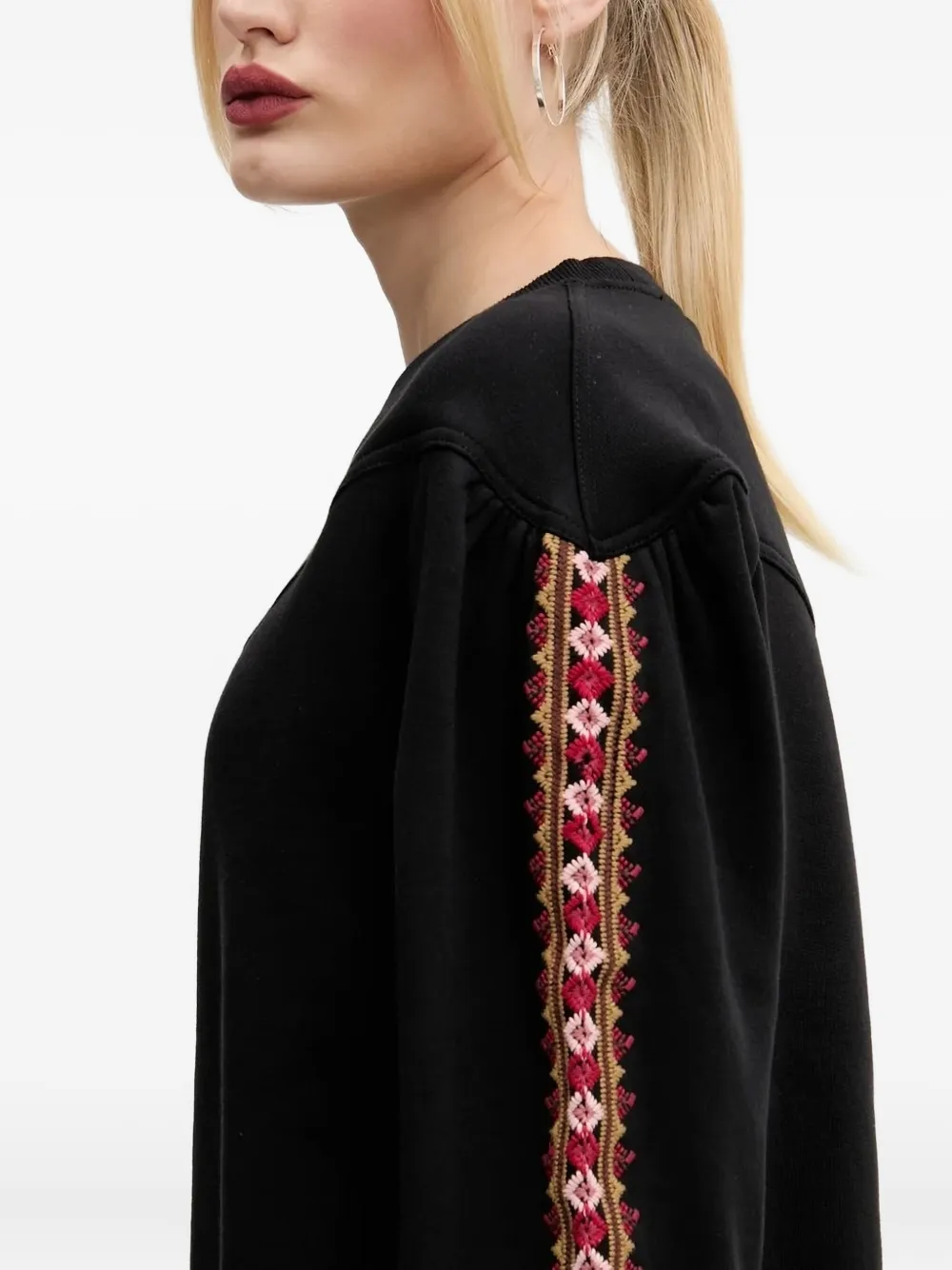 Desigual Sweater met borduurwerk Zwart