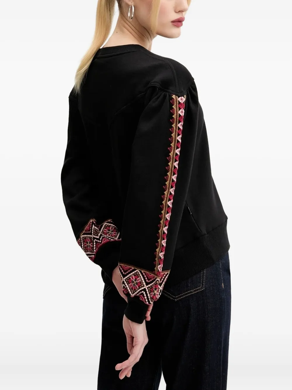 Desigual Sweater met borduurwerk Zwart