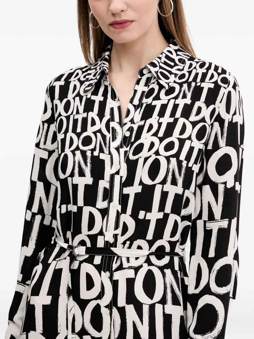 Desigual Graphic-print Shirt Dress In Multi
