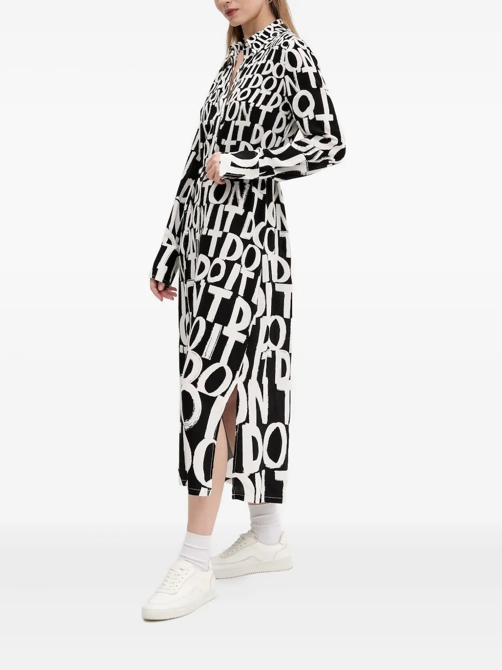Desigual Graphic-print Shirt Dress In Multi