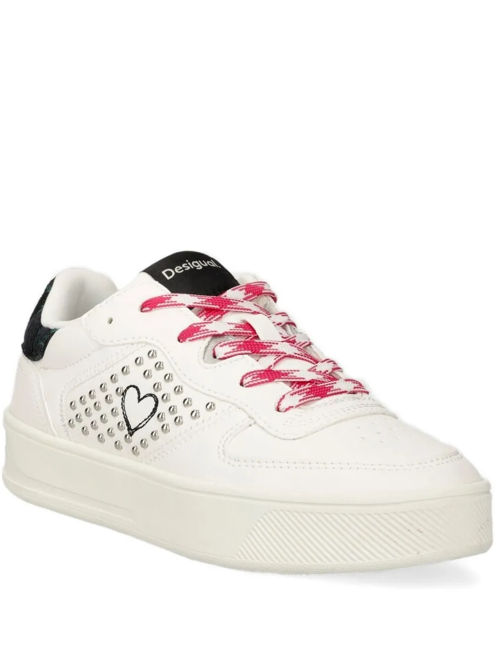 Desigual Heart sneakers met plateauzool Wit