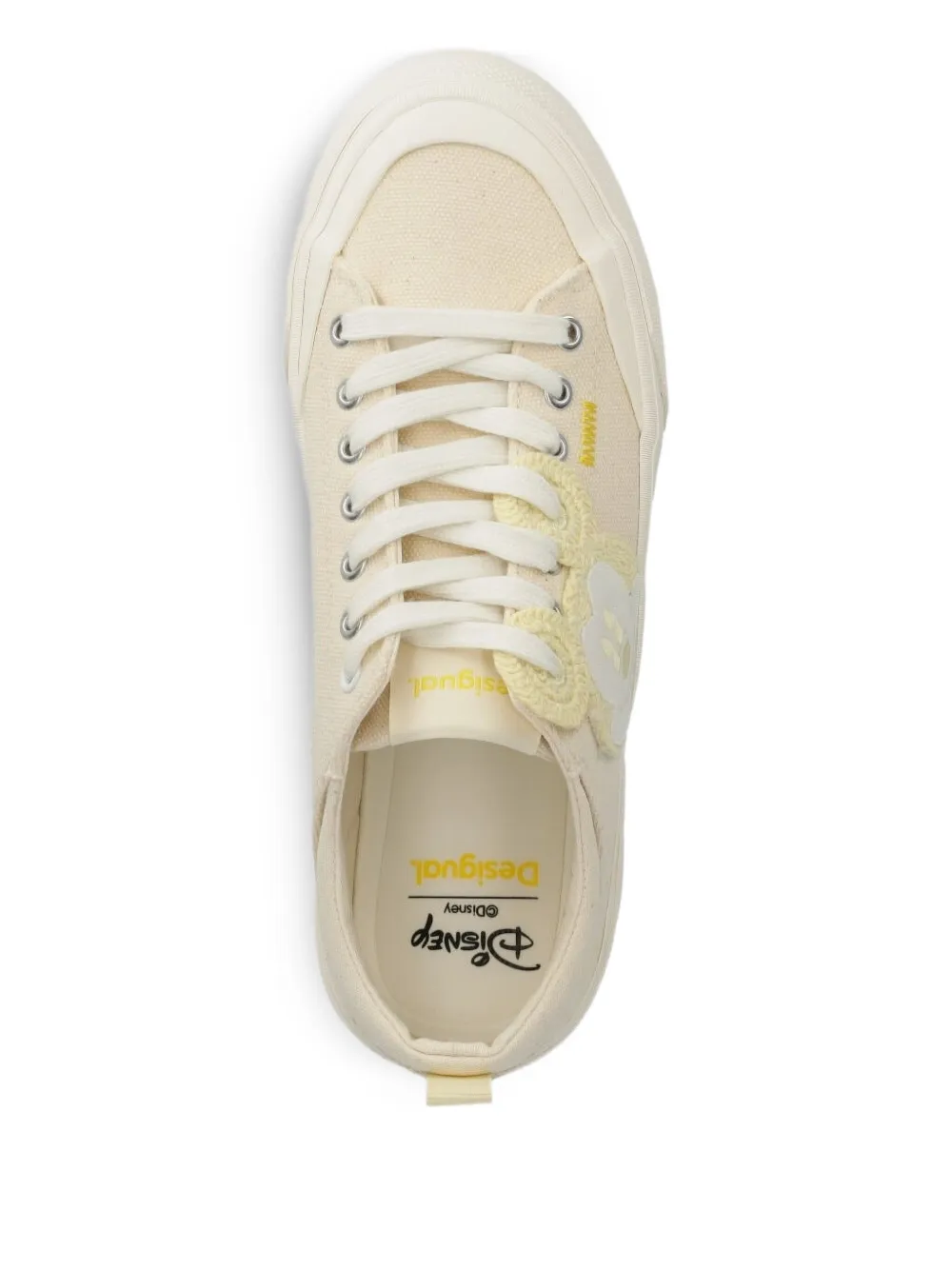 Desigual x Mickey Mouse sneakers met plateauzool Beige
