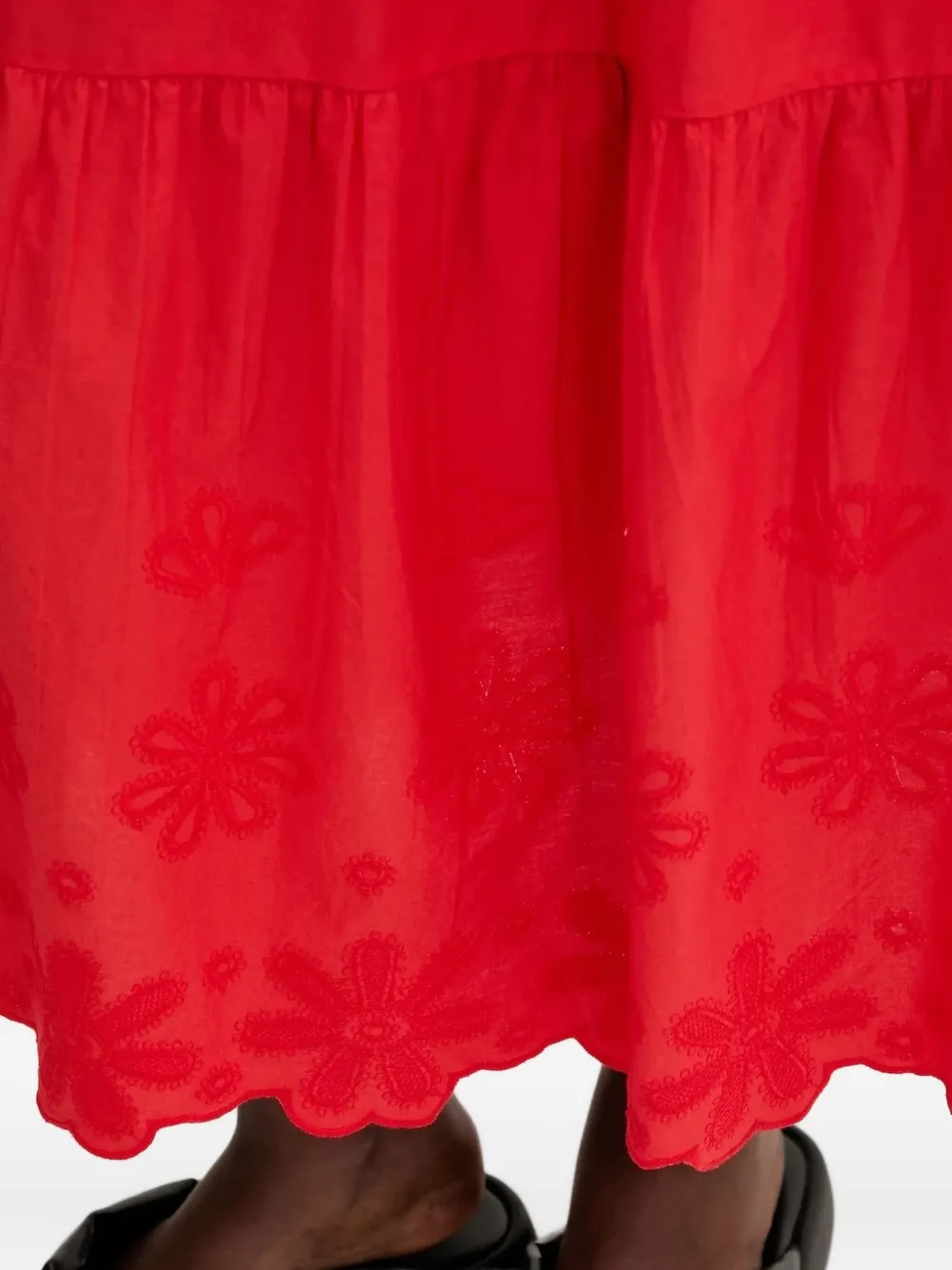 Desigual Gelaagde midi-rok met borduurwerk Rood