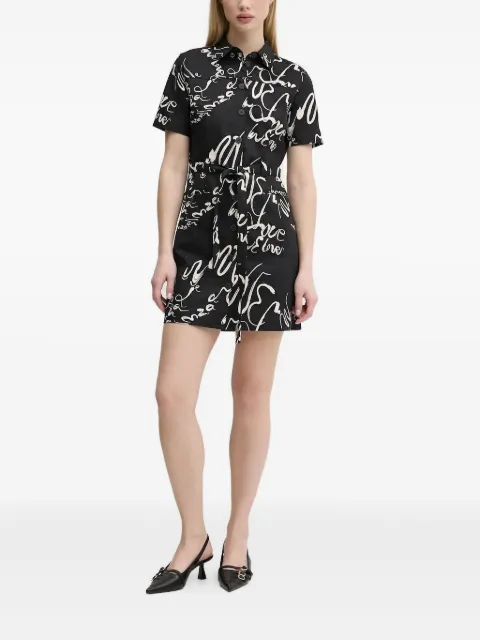 Desigual script-print shirt mini dress