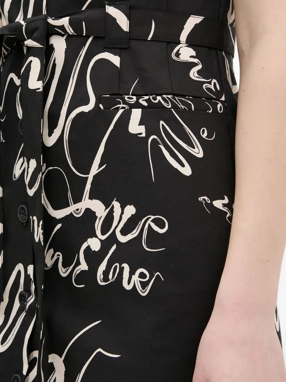 Desigual script-print shirt mini dress Zwart