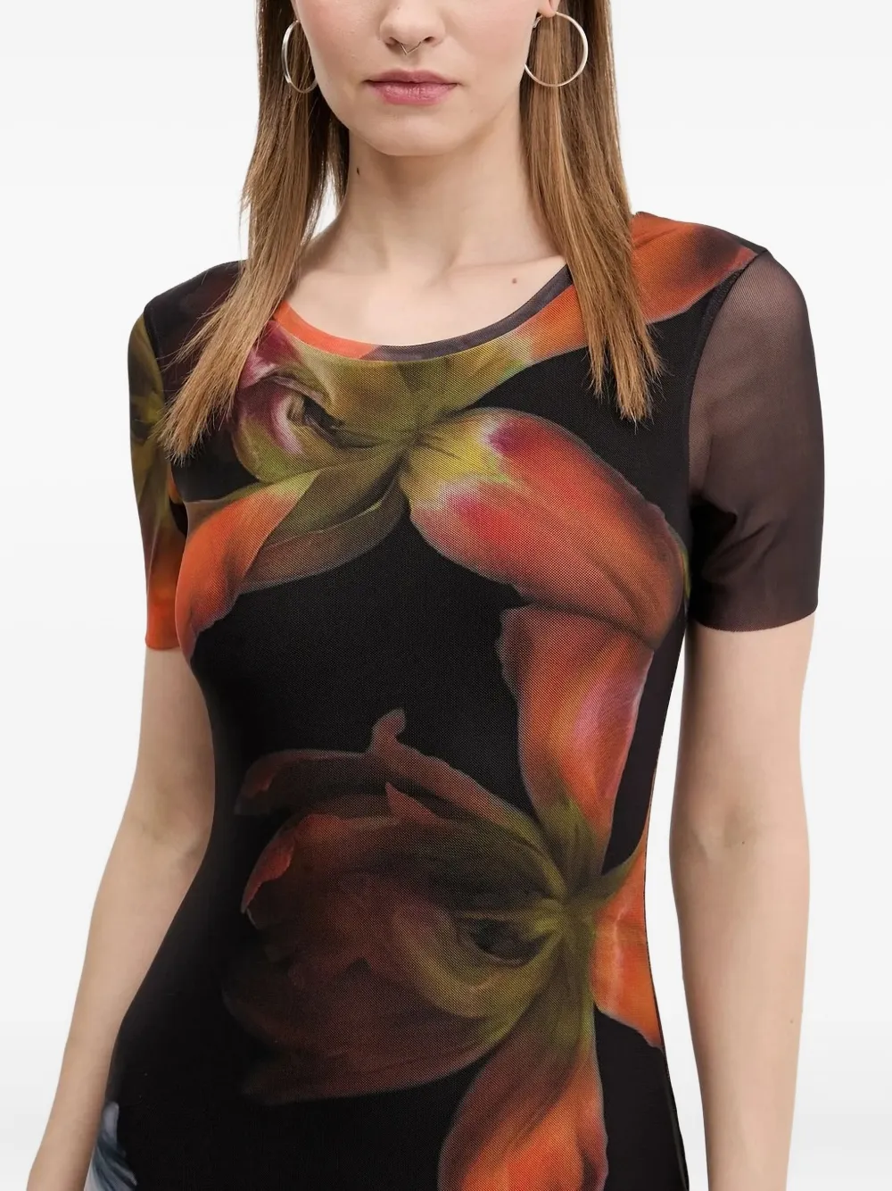 Desigual Floral-print Midi Dress In Multi