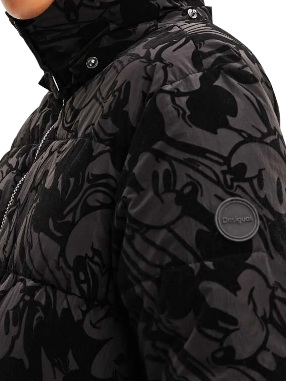 Desigual Mickey-mouse Print Jacket In Black