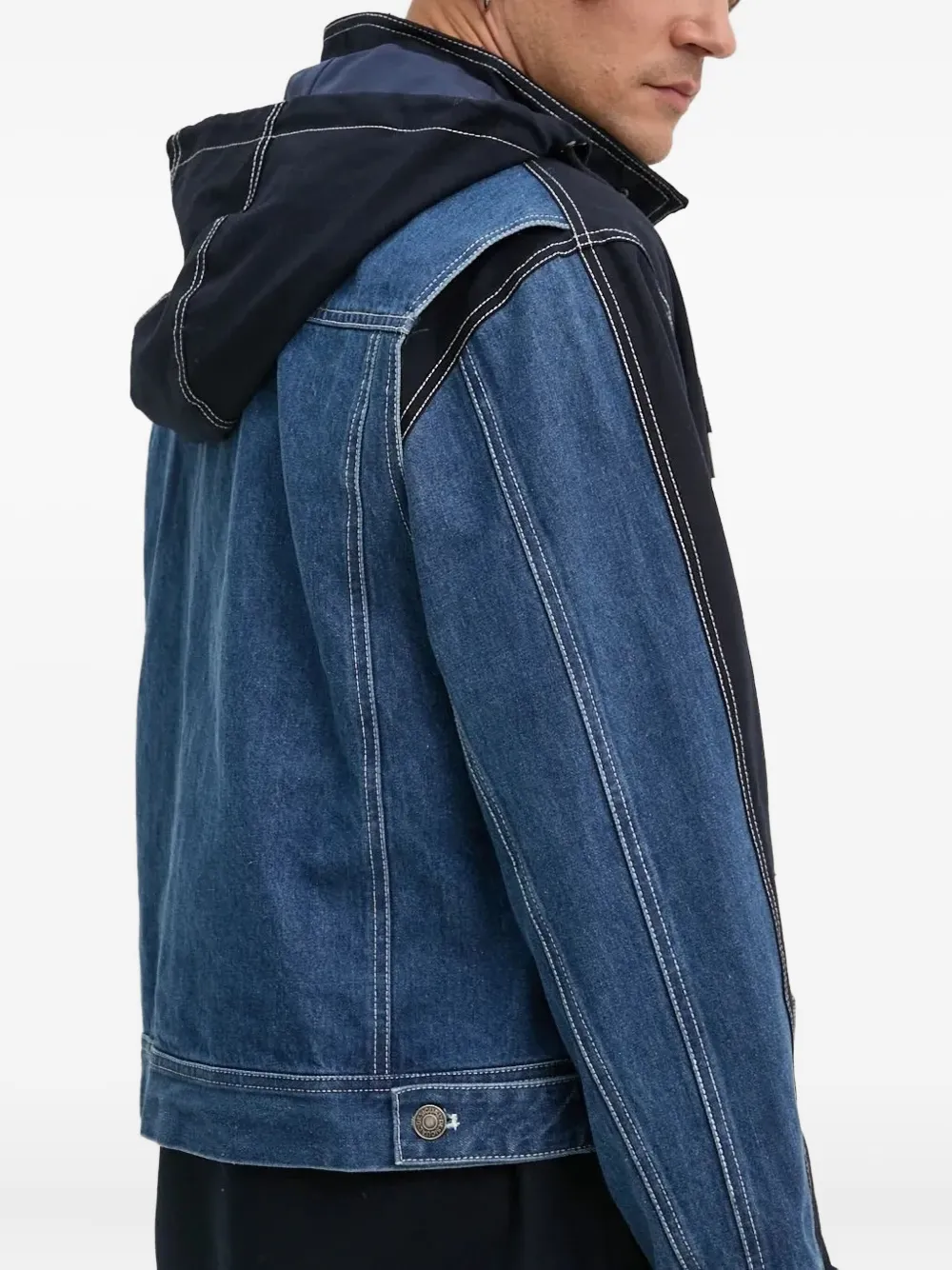 Desigual Parka met denim vlak en capuchon Zwart