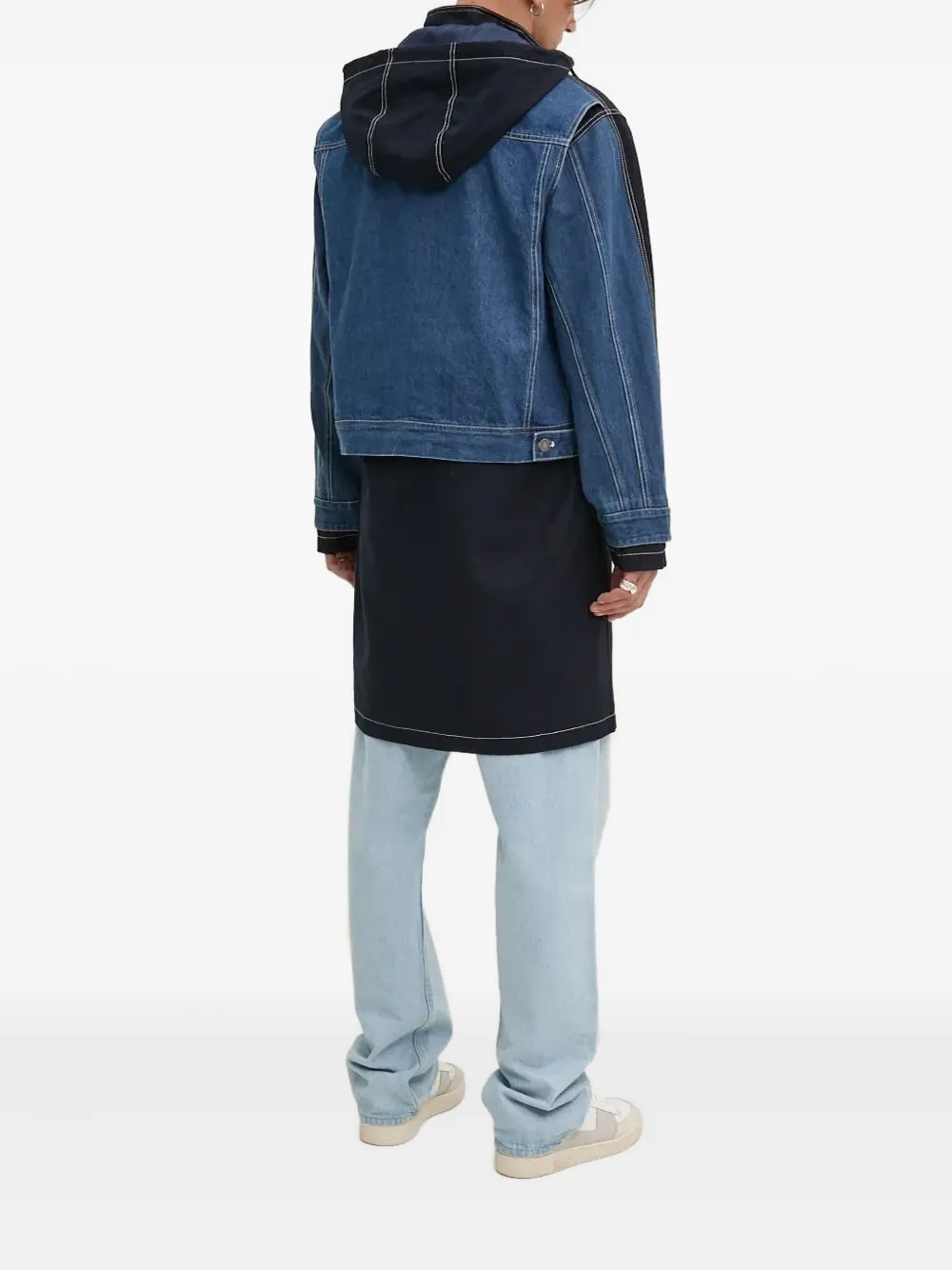Desigual Parka met denim vlak en capuchon Zwart