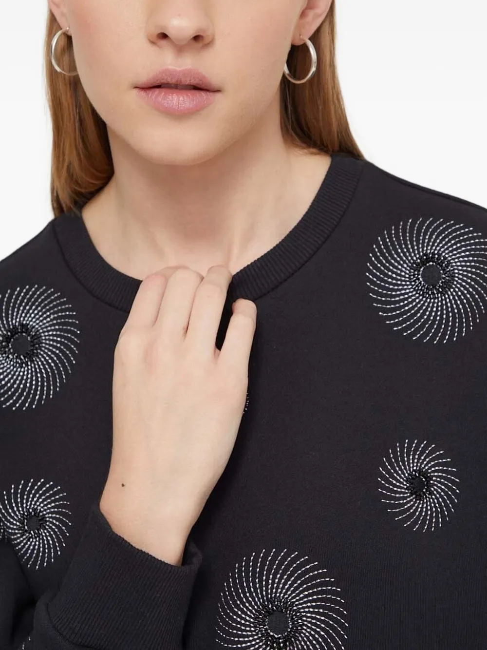 Desigual Swirl-embellished Sweatshirt In Black