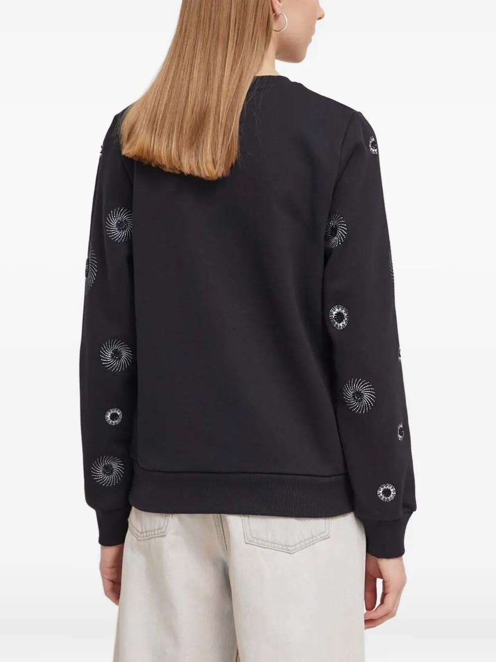 Desigual Swirl-embellished Sweatshirt In Black
