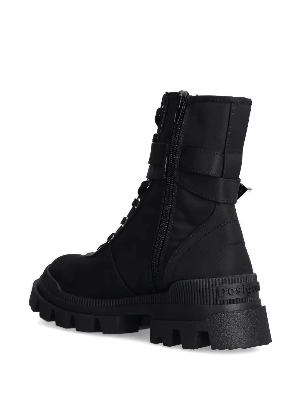 Desigual lace-up buckle boots Black