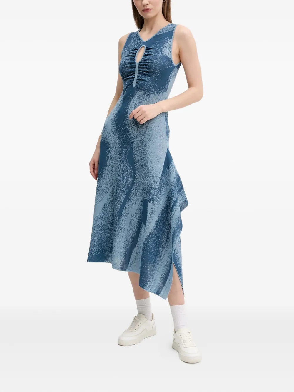 Desigual Jurk met abstracte print - Blauw