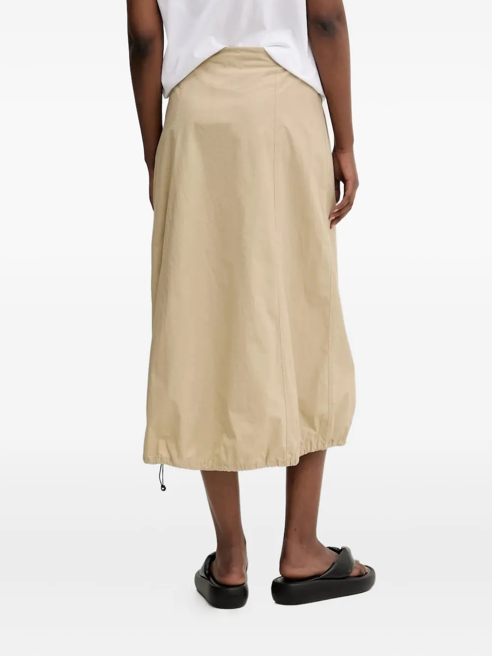 Desigual Drawstring Midi Skirt In Neutral