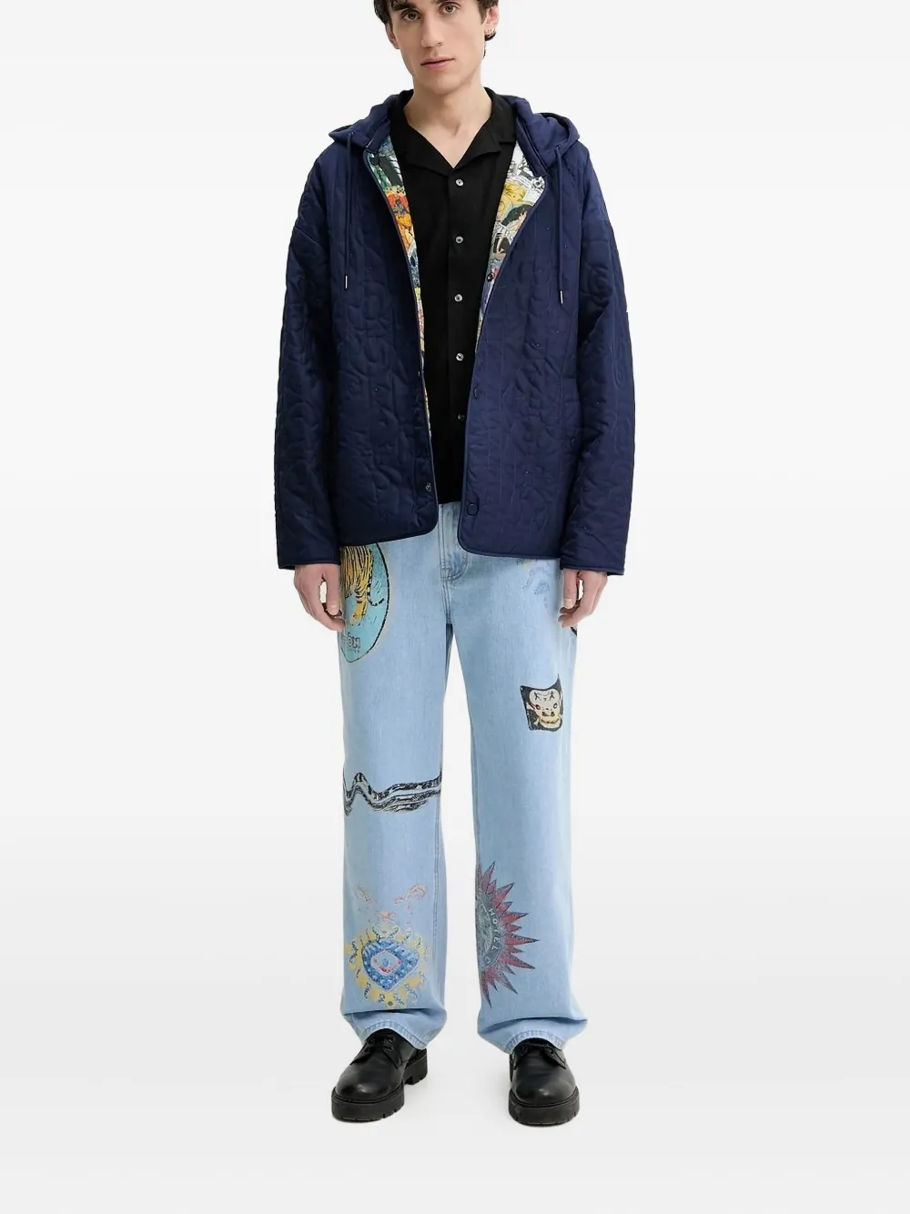 Desigual Jeans met tijgerprint Blauw