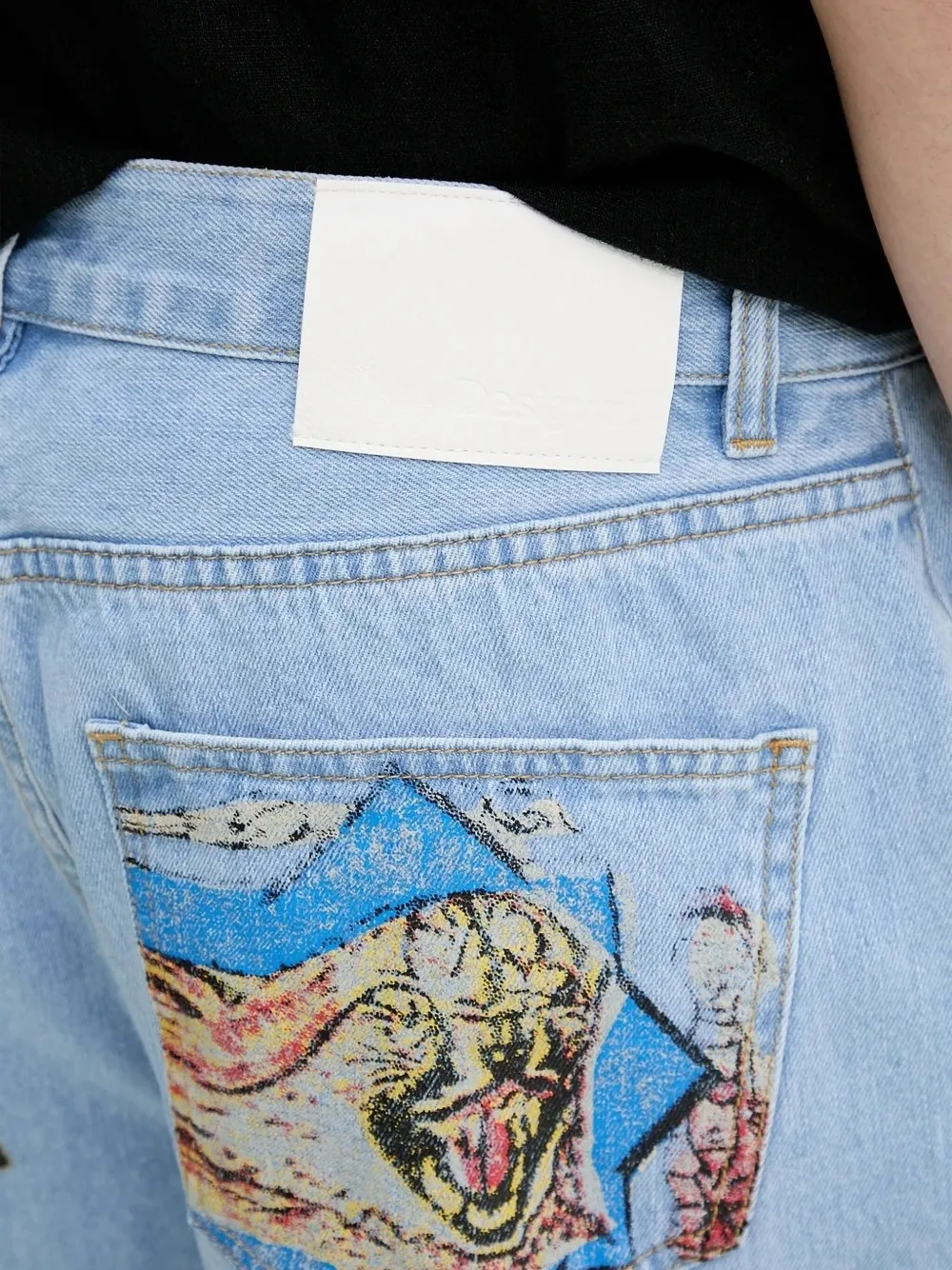 Desigual Jeans met tijgerprint Blauw
