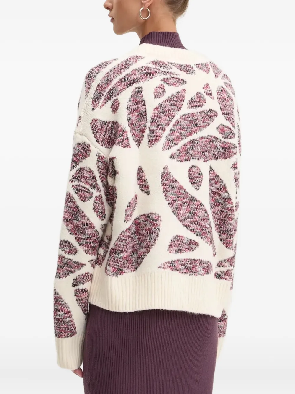 Desigual leaf-pattern crew-neck sweater | Knitted Sweaters | Image 2