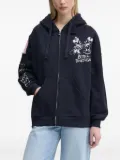 Desigual Mickey Mouse floral-panel zip-up hoodie - Blue