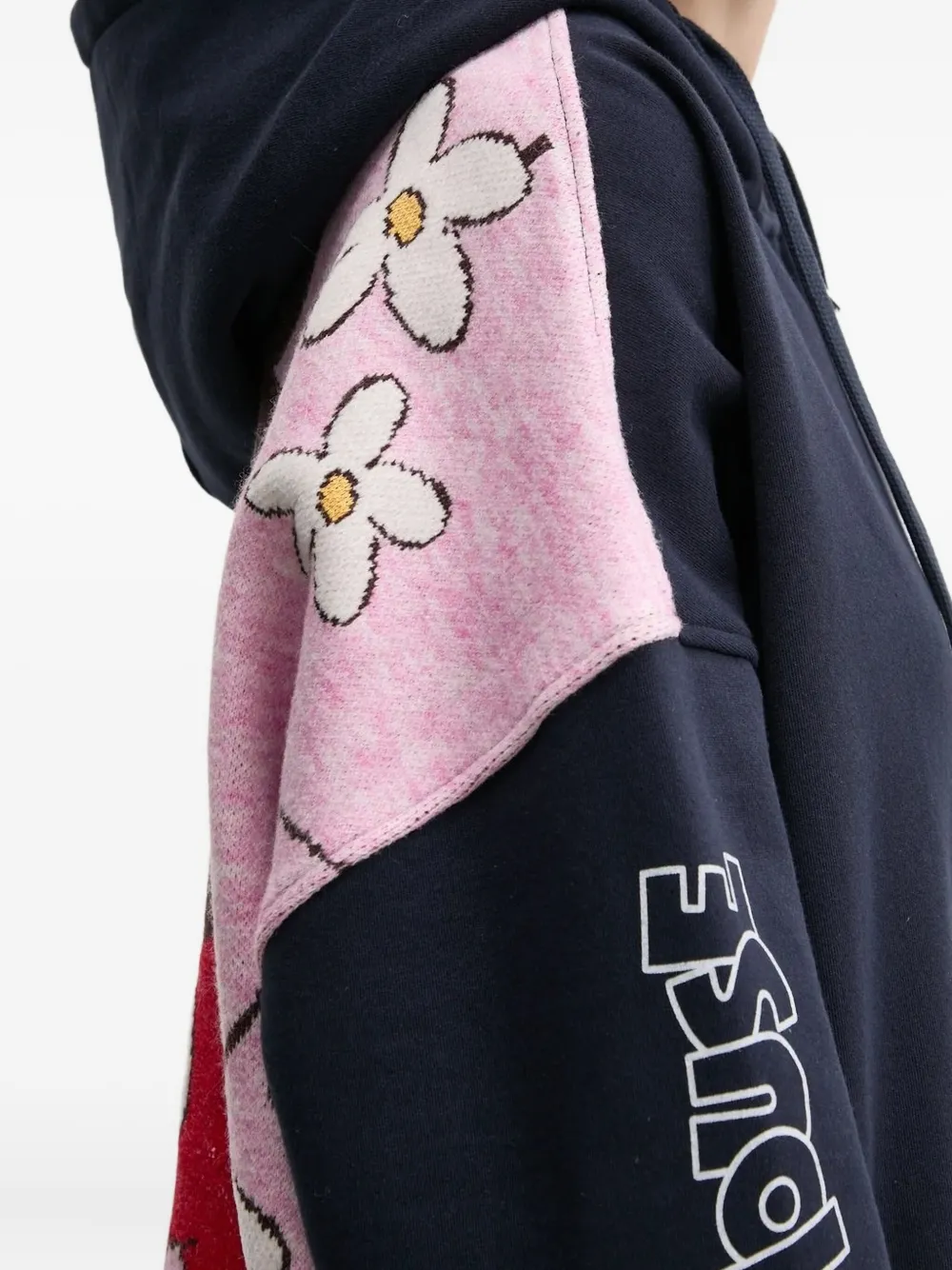 Desigual Mickey Mouse hoodie met bloemenvlak en rits Blauw