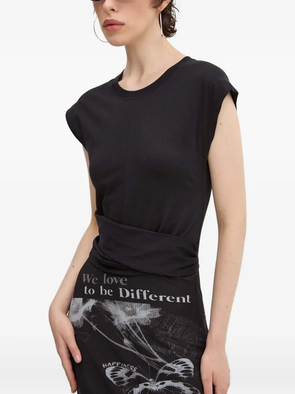 Desigual Midi-jurk met mesh Zwart