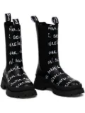 Desigual lettering-print chelsea boots - Black