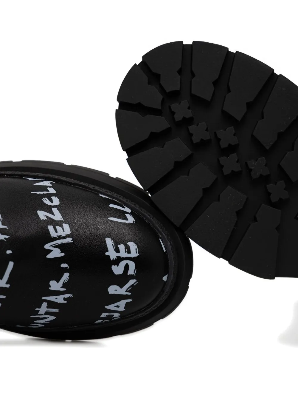 Desigual Lettering-print Chelsea Boots In Black