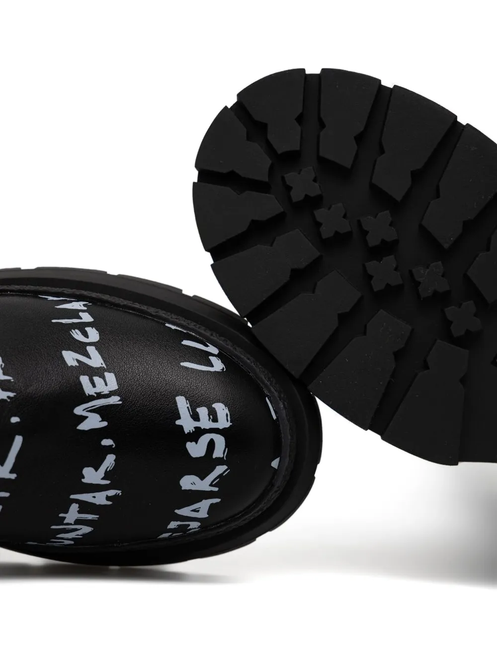 Desigual lettering-print chelsea boots Black