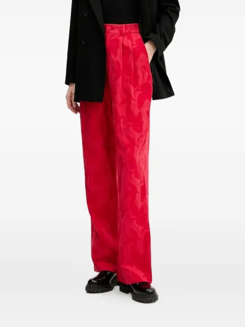Desigual pleated-front floral-pattern trousers